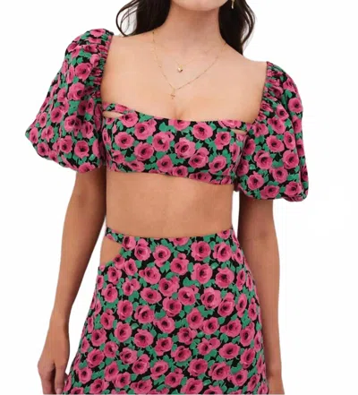 For Love & Lemons Dolcetto Crop Top In Red In Multi