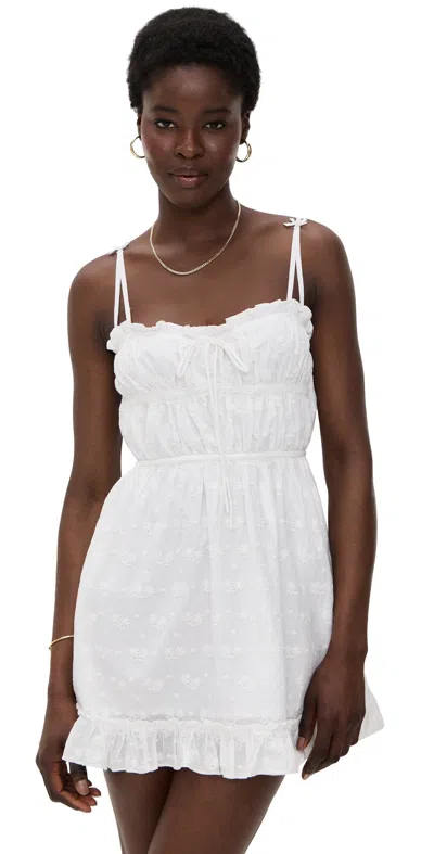 For Love & Lemons Edie Eyelet Slip Dress White