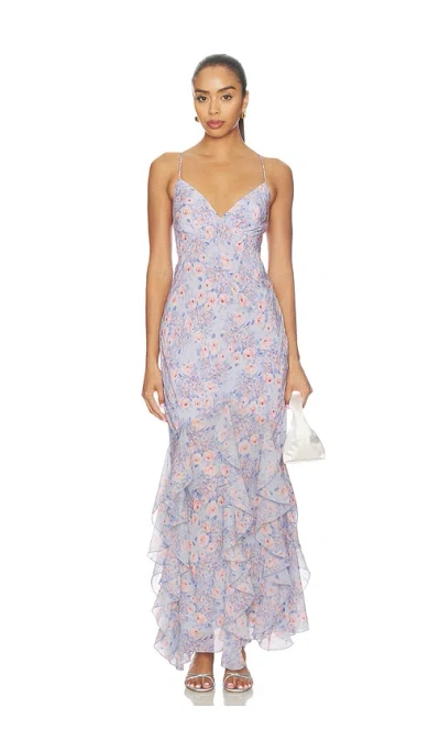 For Love & Lemons Elea Maxi Dress In Blue