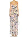 For Love & Lemons Elea Maxi Dress In Pink In Multi