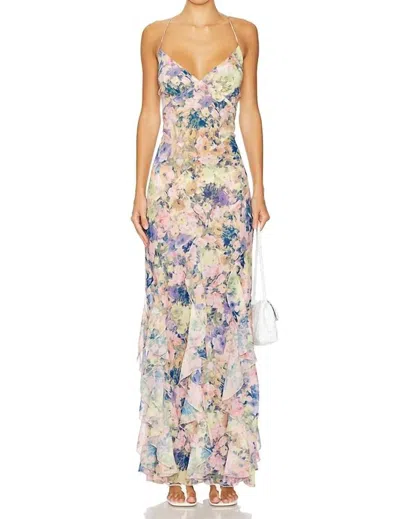 For Love & Lemons Elea Maxi Dress In Pink In Multi