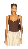 For Love & Lemons Elliana Bodysuit In Brown