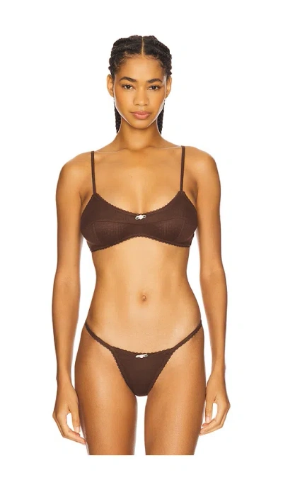 For Love & Lemons Elliana Bralette In Brown
