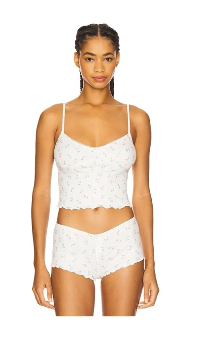 For Love & Lemons Elliana Sleep Top In White