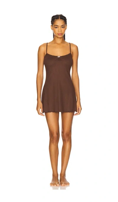 For Love & Lemons Elliana Slip Dress In Brown