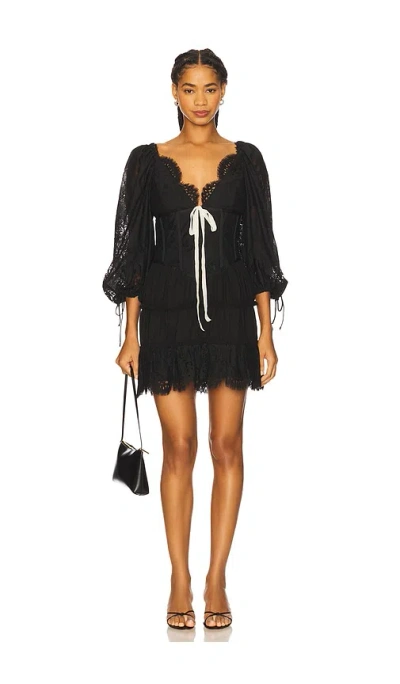 For Love & Lemons Ellis Mini Dress In Black