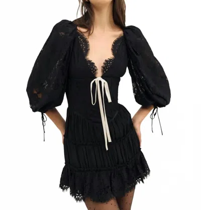 For Love & Lemons Ellis Mini Dress In Black