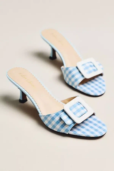 For Love & Lemons Eloise Kitten Heel Sandals In Blue