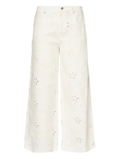 FOR LOVE & LEMONS EYELET-EMBROIDERED JEANS