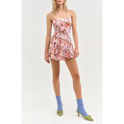 For Love & Lemons Fallen Floral Print Sleeveless Minidress In Multi