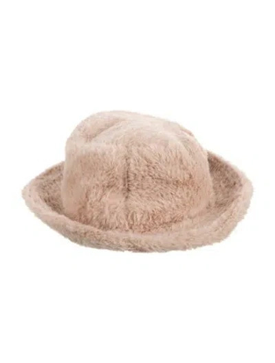 Pre-owned For Love & Lemons Faux Fur Bucket Hat. In Neutrals