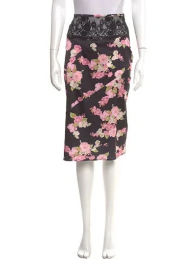 Pre-owned For Love & Lemons Floral Print Knee-length Skirt In Multi