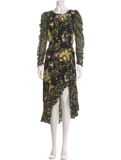 Pre-owned For Love & Lemons Floral Print Long Dress In Multi