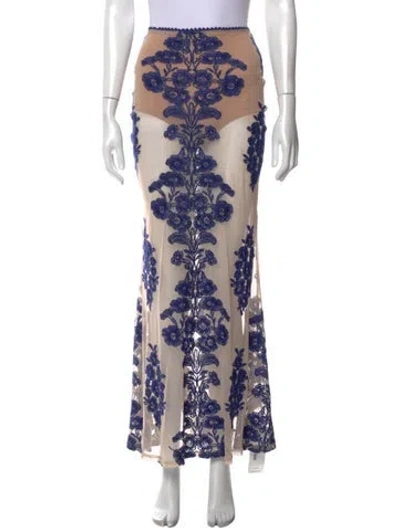 Pre-owned For Love & Lemons Floral Print Long Skirt In Multi