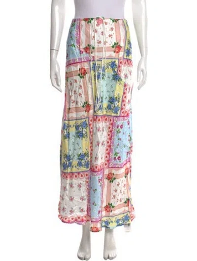 Pre-owned For Love & Lemons Floral Print Long Skirt W/ Tags In Multi