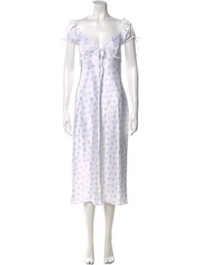 Pre-owned For Love & Lemons Floral Print Midi Length Dress In Multi