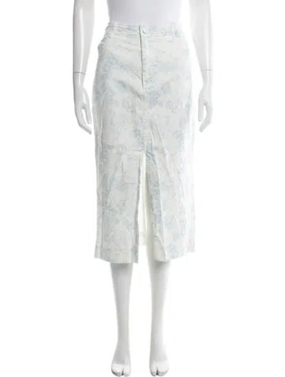 Pre-owned For Love & Lemons Floral Print Midi Length Skirt In Neutral