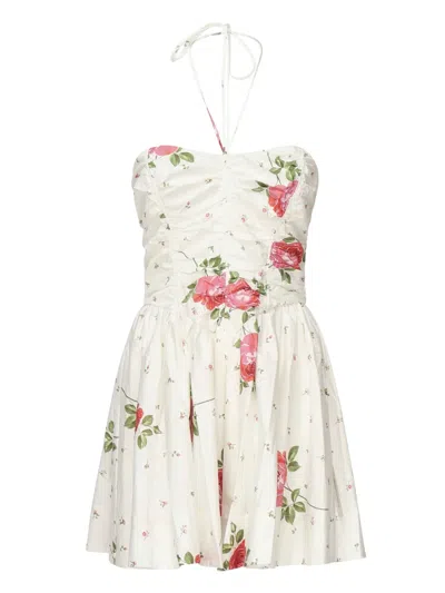 For Love & Lemons Floral-print Mini Dress In White