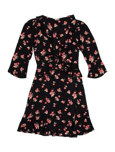 Pre-owned For Love & Lemons Floral Print Mini Dress In Blue