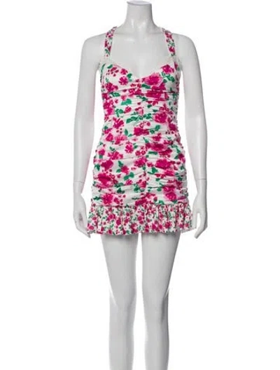 Pre-owned For Love & Lemons Floral Print Mini Dress In Multi