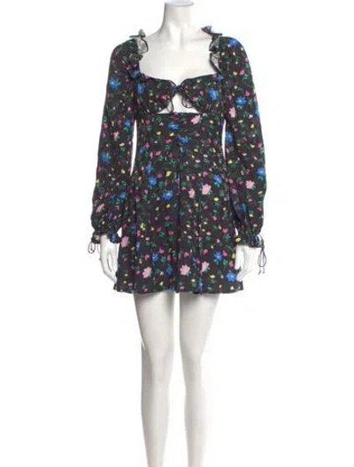 Pre-owned For Love & Lemons Floral Print Mini Dress In Multi