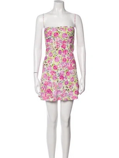Pre-owned For Love & Lemons Floral Print Mini Dress In Multi