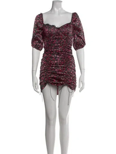 Pre-owned For Love & Lemons Floral Print Mini Dress In Multi