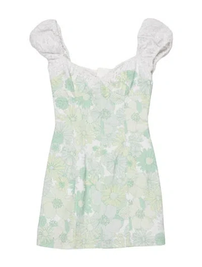 Pre-owned For Love & Lemons Floral Print Mini Dress In Multi