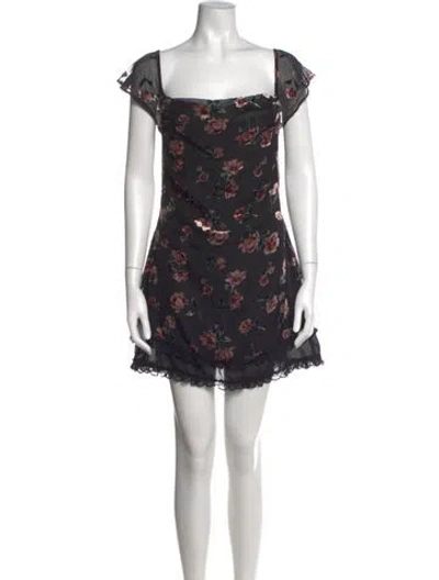 Pre-owned For Love & Lemons Floral Print Mini Dress In Multi