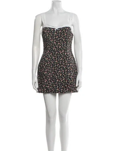 Pre-owned For Love & Lemons Floral Print Mini Dress In Multicolor