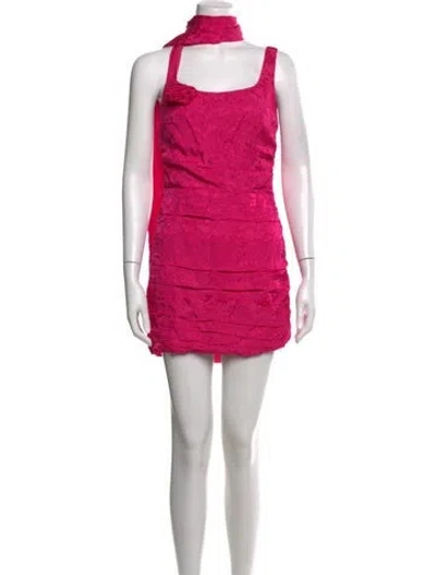 Pre-owned For Love & Lemons Floral Print Mini Dress In Pink