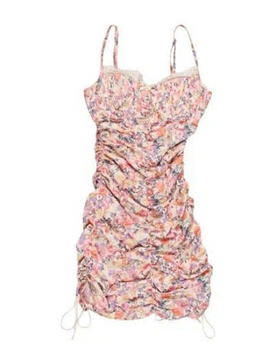 Pre-owned For Love & Lemons Floral Print Mini Dress In Pink