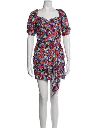 Pre-owned For Love & Lemons Floral Print Mini Dress In Red
