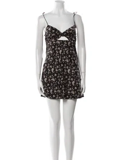 Pre-owned For Love & Lemons Floral Print Mini Dress W/ Tags