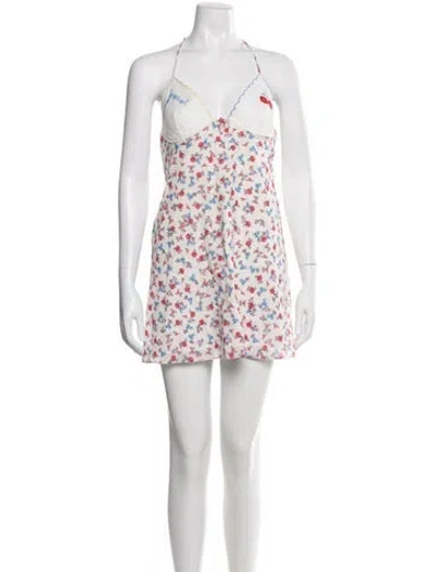 Pre-owned For Love & Lemons Floral Print Mini Dress W/ Tags