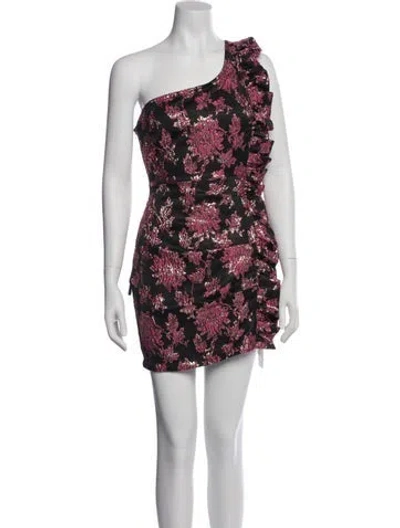 Pre-owned For Love & Lemons Floral Print Mini Dress W/ Tags In Purple