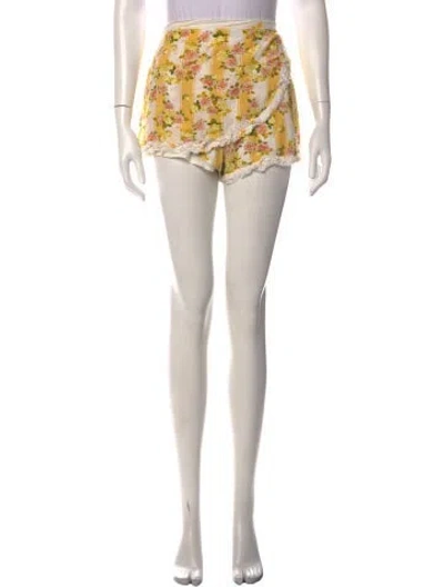 Pre-owned For Love & Lemons Floral Print Mini Shorts In Multi