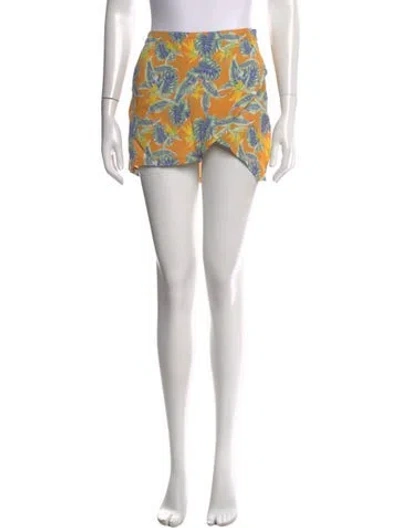 Pre-owned For Love & Lemons Floral Print Mini Skirt In Black/pink