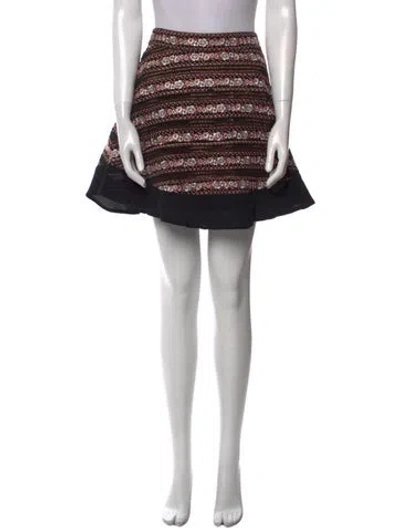 Pre-owned For Love & Lemons Floral Print Mini Skirt In Multi