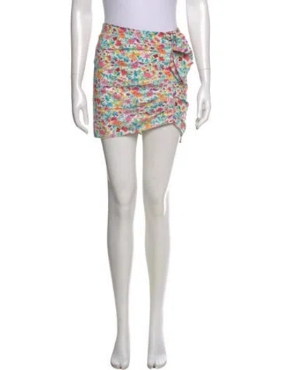 Pre-owned For Love & Lemons Floral Print Mini Skirt In Multi