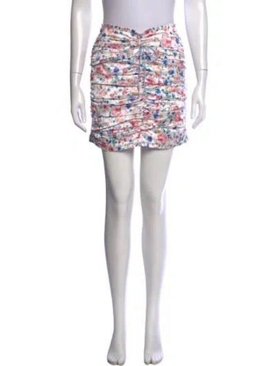 Pre-owned For Love & Lemons Floral Print Mini Skirt W/ Tags In Green