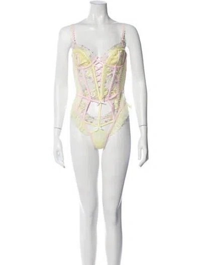 Pre-owned For Love & Lemons Floral Print Nightgown W/ Tags In Orange