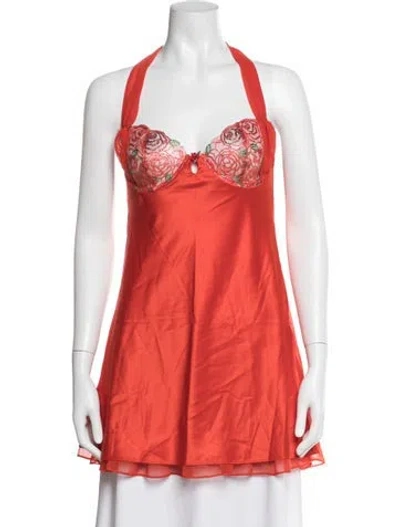 Pre-owned For Love & Lemons Floral Print Nightgown W/ Tags In Orange
