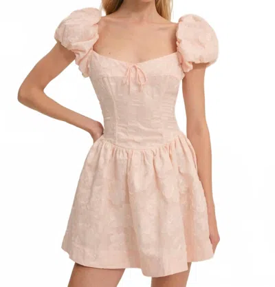 For Love & Lemons Florence Mini Dress In Peach In Pink