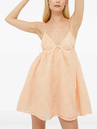 For Love & Lemons Frances Floral Mini Dress In Neutral