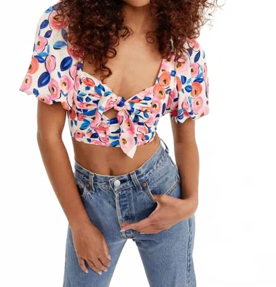 For Love & Lemons Gianna Crop Top In Pink In Multi