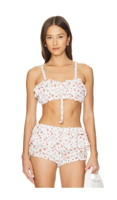 For Love & Lemons Gidget Top In Red