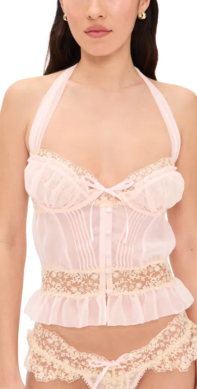 For Love & Lemons Gilded Lace Bustier Natural In Neutral