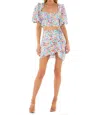 For Love & Lemons Gilles Mini Skirt In Aqua In Blue