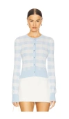 For Love & Lemons Gingham Knit Cardigan
